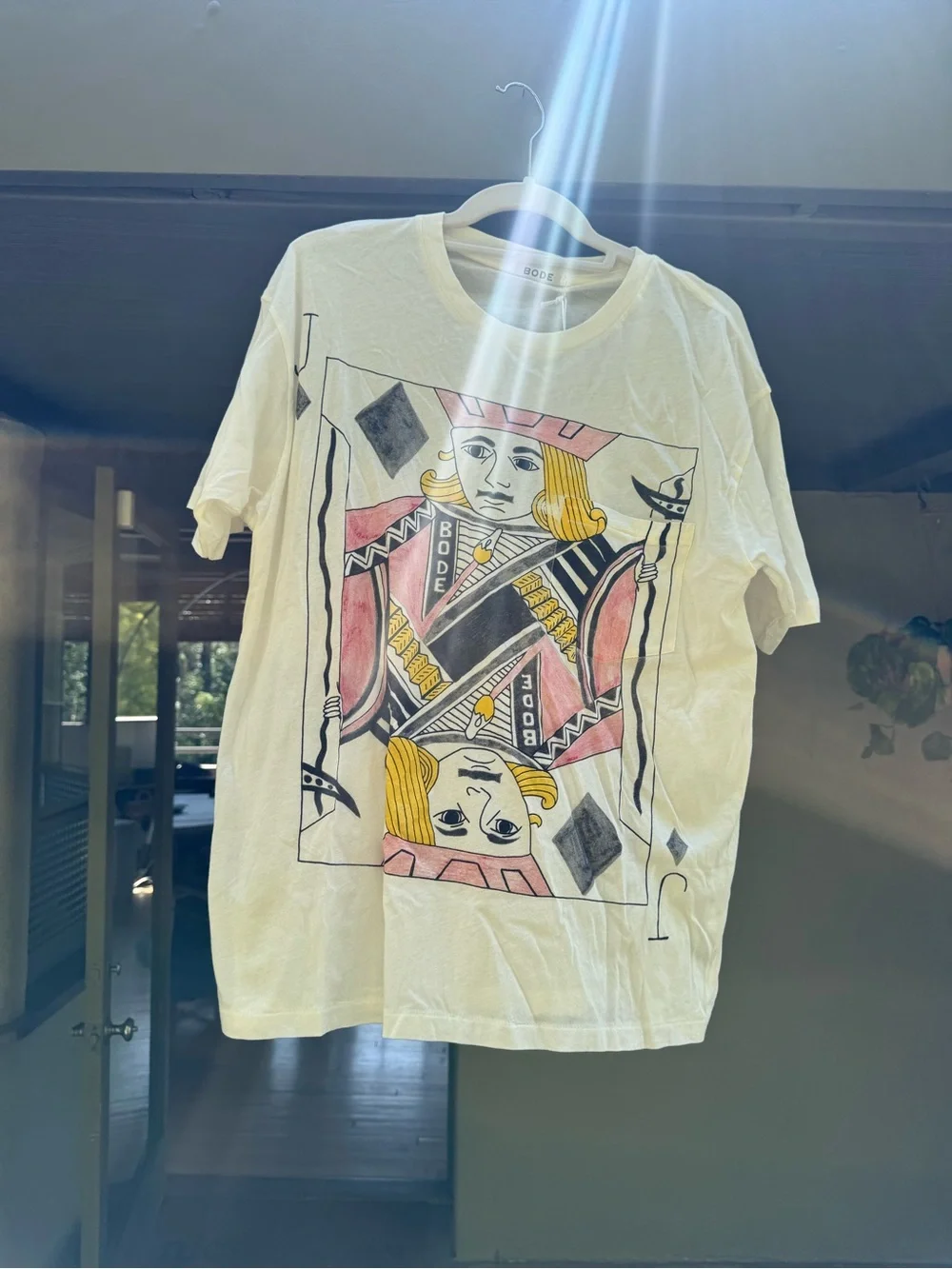 Bode Men’s White Short Sleeve Playing Card Graphic Tee - New with tags - S - Picture 3 of 6